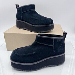 UGG Cityfunc Ultra Mini Platform Water-resistant Suede Boots US 7 EU 38 Black